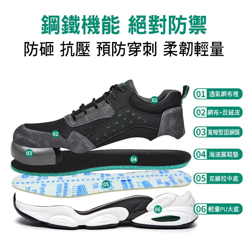 【Order now to enjoy SGD100 discount】烈風防砸鍛造鋼頭鋼鐵機能鞋